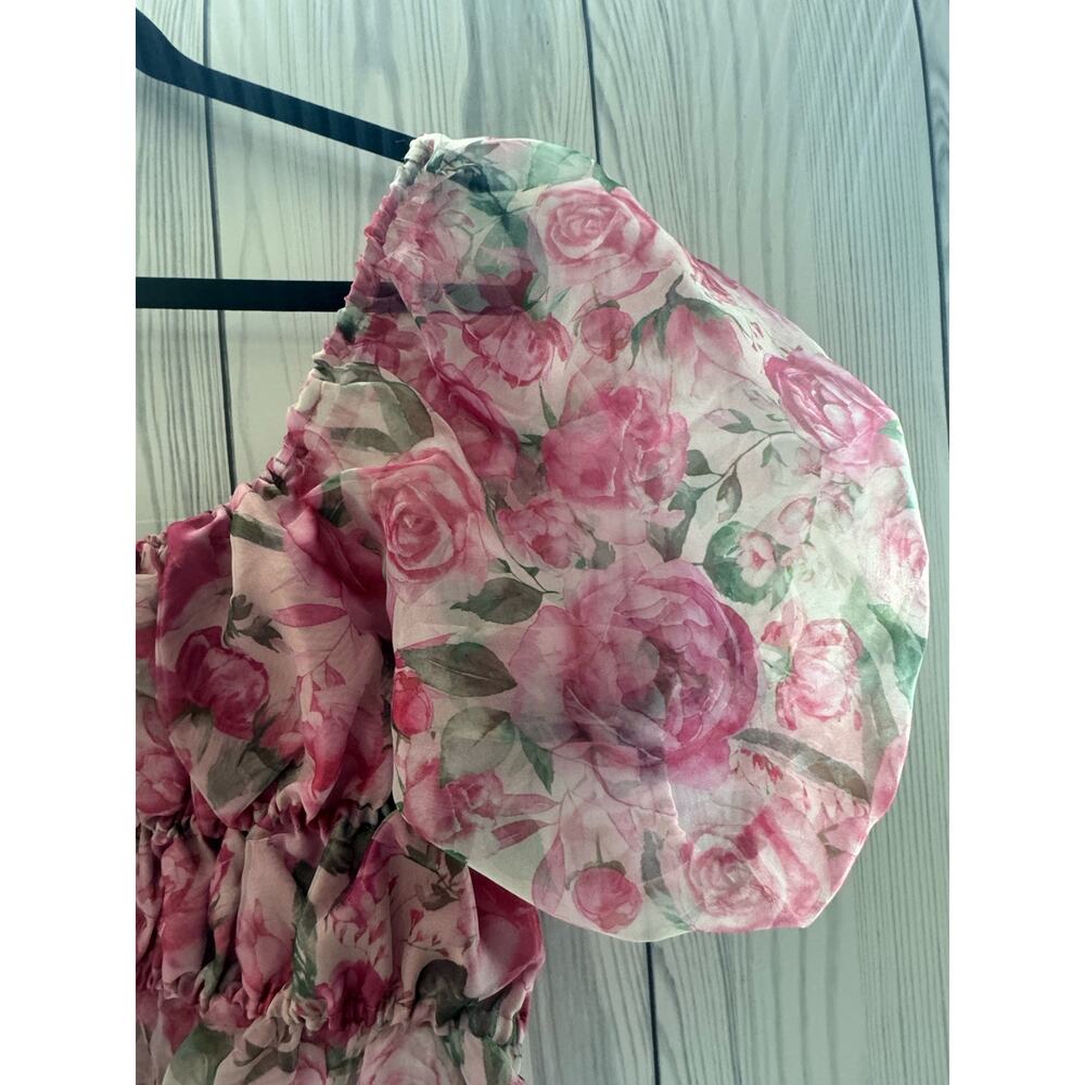 JOIE Polyester Floral Cropped Lightweight Ruched Spring Top Size Large - Picture 5 of 13